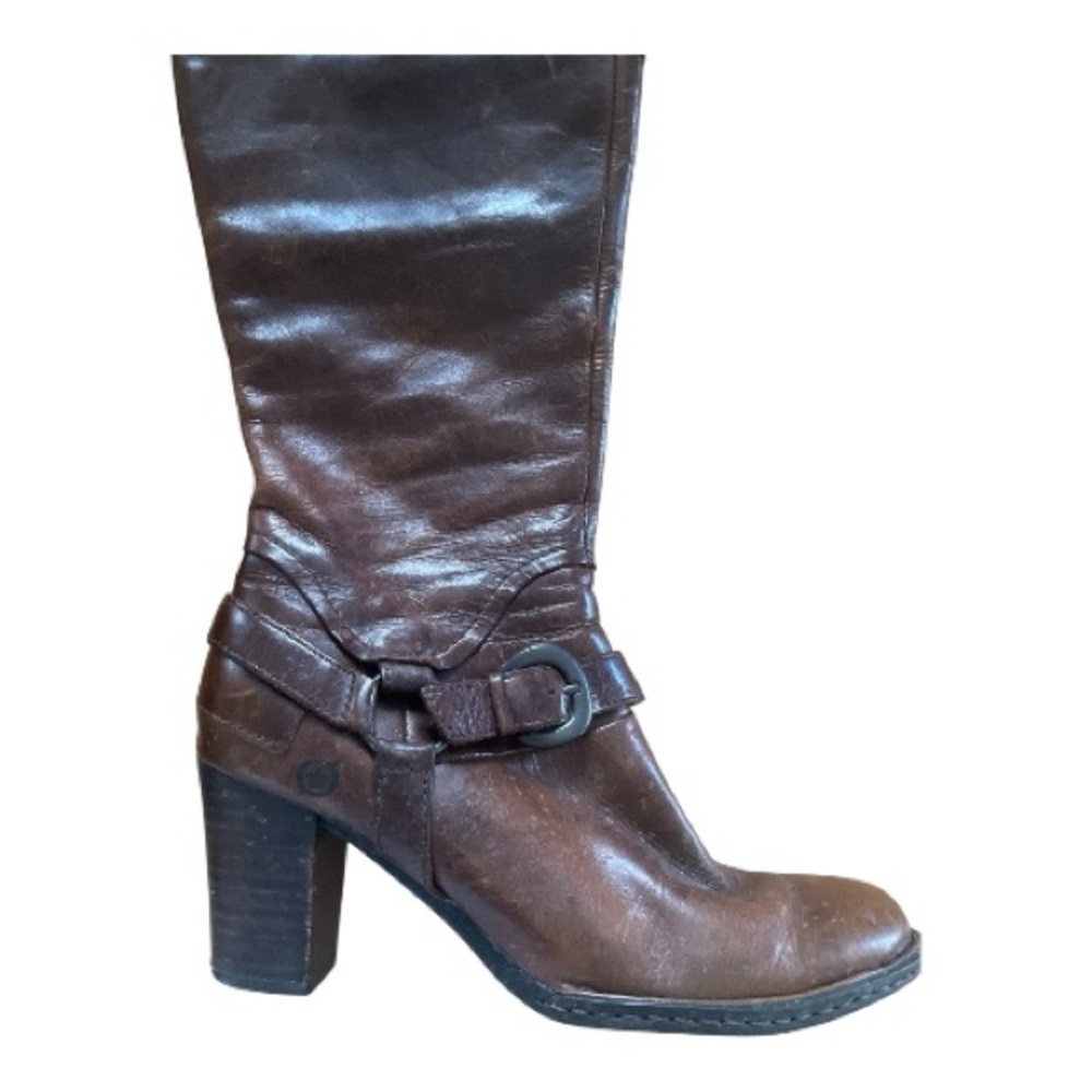Born Avery Dark Brown Heeled Knee High Boots - Picture 3 of 7